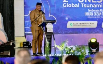 Pj Gubernur Aceh Ajak Dunia Perkuat Peringatan Dini Tsunami dalam Simposium UNESCO