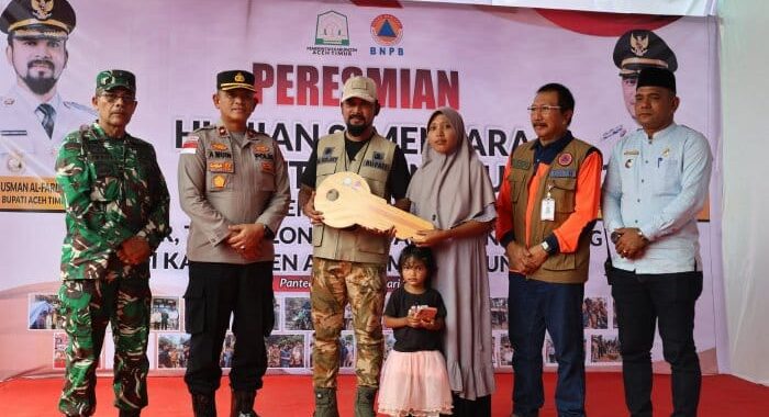 Bupati Aceh Timur Resmikan Pembangunan Huntara di Pante Bidari