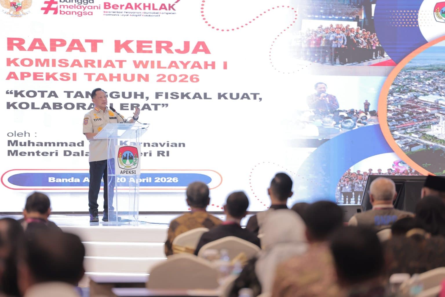 Menteri Dalam Negeri RI Muhammad Tito Karnavian yang hadir sebagai keynote speaker