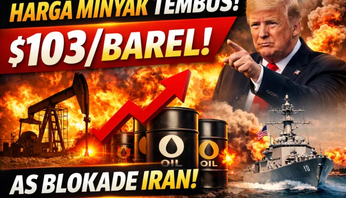 Harga Minyak Dunia Tembus $103 per Barel Usai AS Umumkan Blokade Iran, Pasar Global Bergejolak