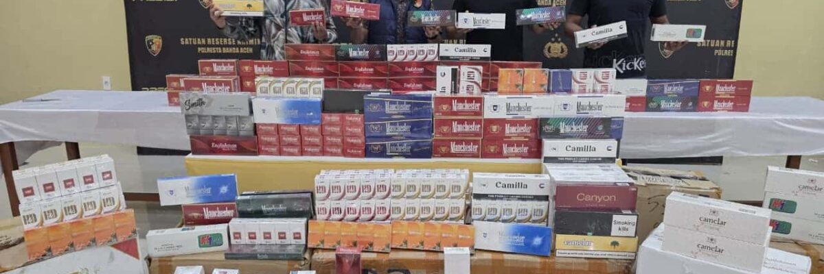Polresta Banda Aceh Sita 70 Ribu Batang Rokok Ilegal dari Mahasiswa Asal Bireuen