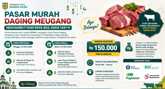 Pemko Banda Aceh Gelar Pasar Murah Daging Meugang Jelang Idul Adha, Ini Lokasinya