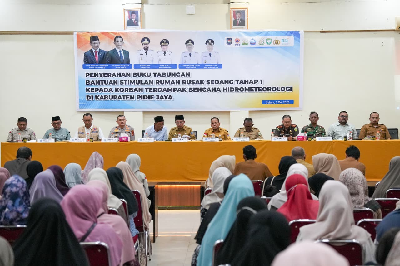 Sebanyak 282 KK di Pidie Jaya terima bantuan stimulan perumahan tahap I.
