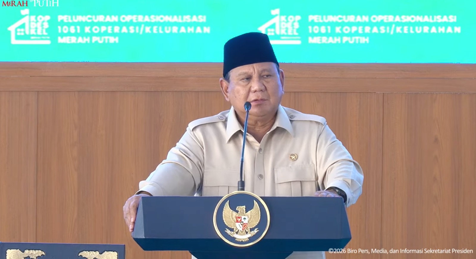 Presiden Prabowo Subianto meresmikan 1.061 Koperasi Merah Putih