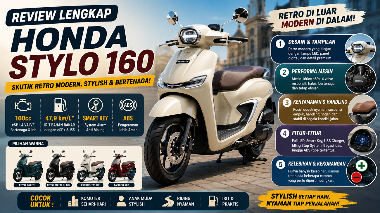 Review lengkap Honda Stylo 160