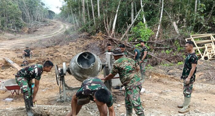 TMMD Ke-128 Kodim 0117/Aceh Tamiang Dikebut, Infrastruktur Desa Suka Makmur Digenjot untuk Dorong Ekonomi Warga