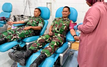 Personel Kodim 0101/Kota Banda Aceh Ikut Donor Darah, Bantu Penuhi Stok PMI
