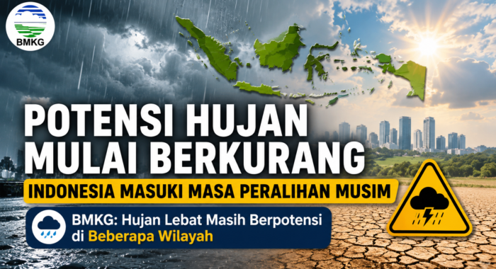 BMKG Prediksi Potensi Hujan Mulai Berkurang, Indonesia Masuki Masa Peralihan Musim