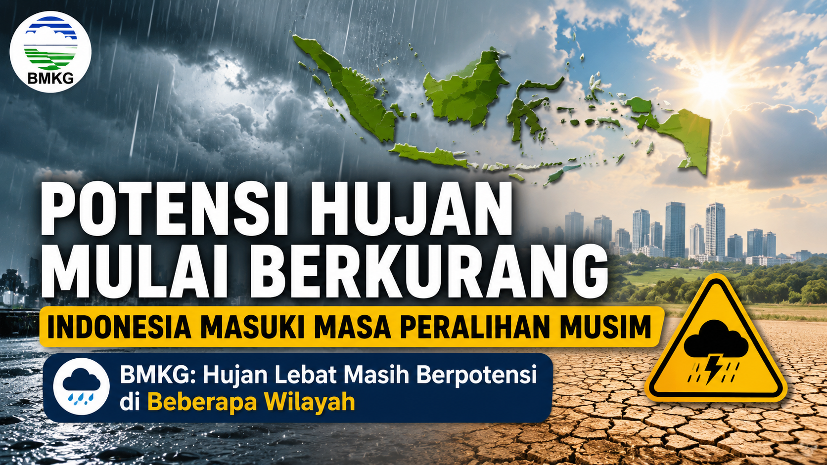 BMKG Prediksi Potensi Hujan Mulai Berkurang