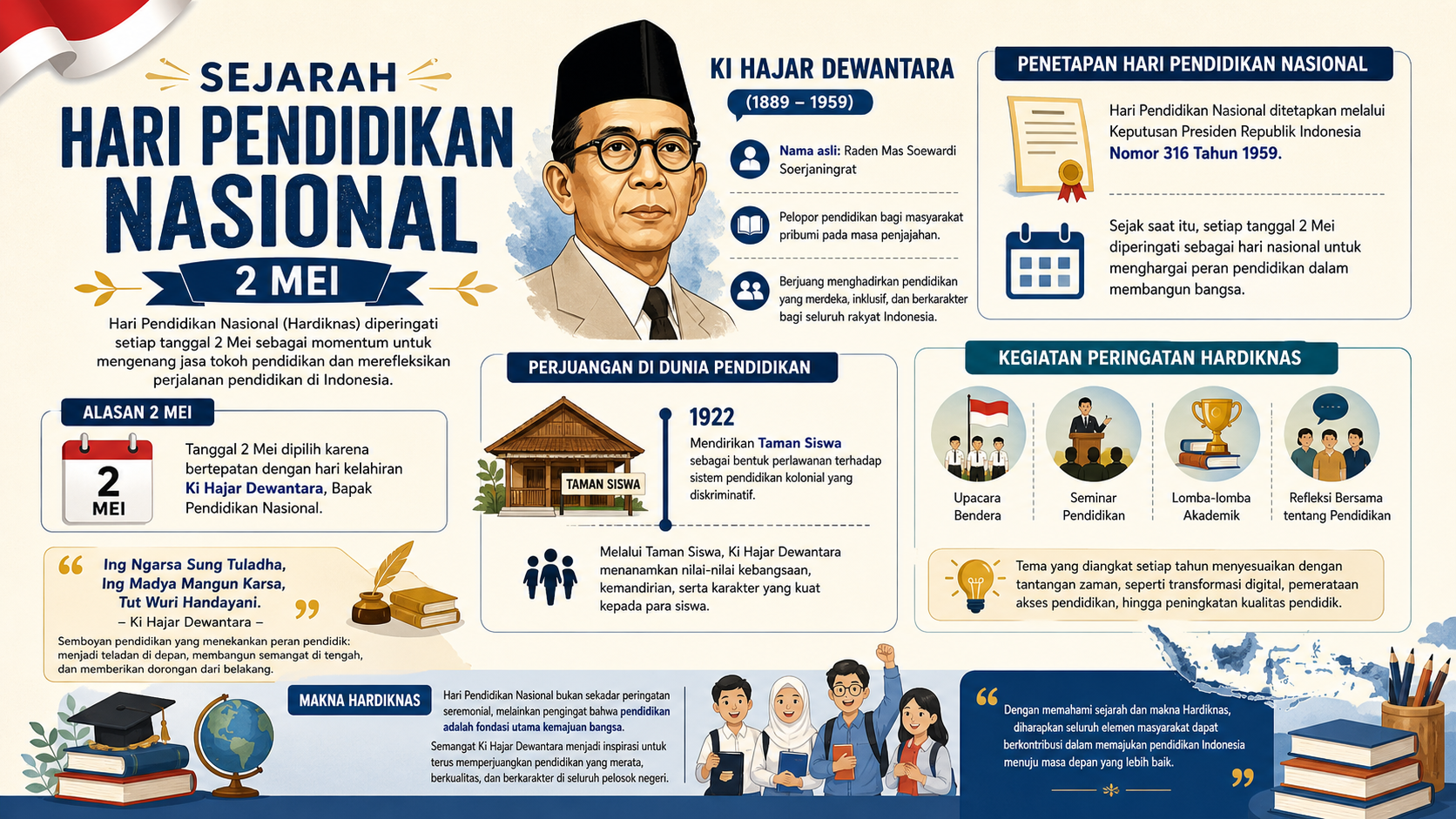infografik Sejarah Hari Pendidikan Nasional 2 Mei