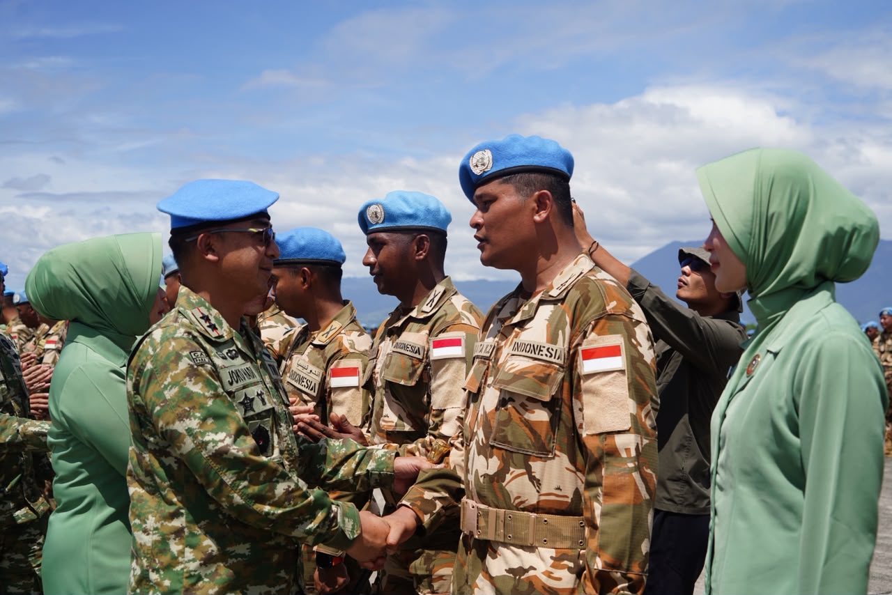 Penyambutan Satgas Yonmek TNI Kontingen Garuda XXIII-S UNIFIL