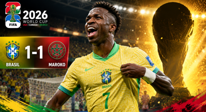 Brasil Ditahan Maroko 1-1 di Piala Dunia 2026, Vinicius Junior Selamatkan Selecao