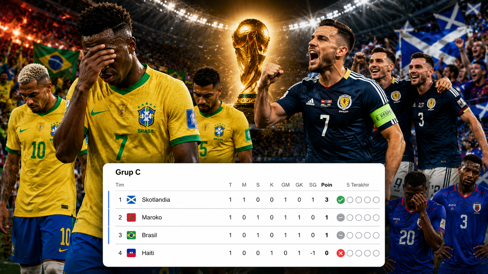 Brasil Terancam di Klasemen Grup C Piala Dunia 2026